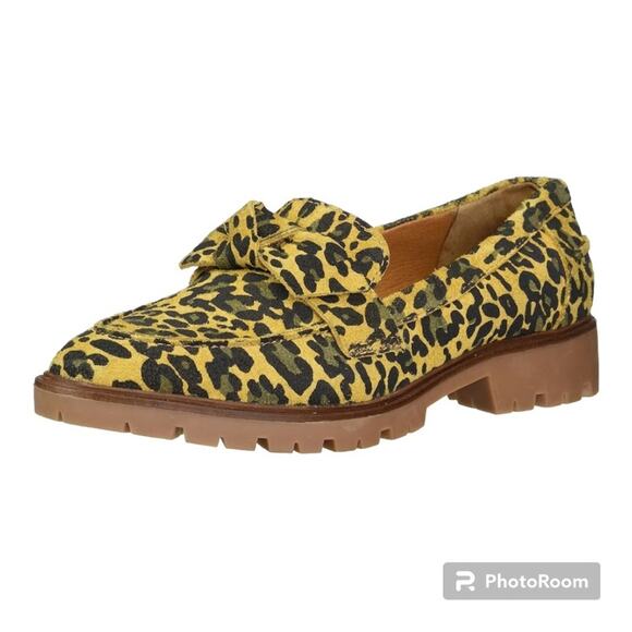 Lucky Brand Leopard Print Tamio Suede Loafer Size 7 New - Picture 2 of 11